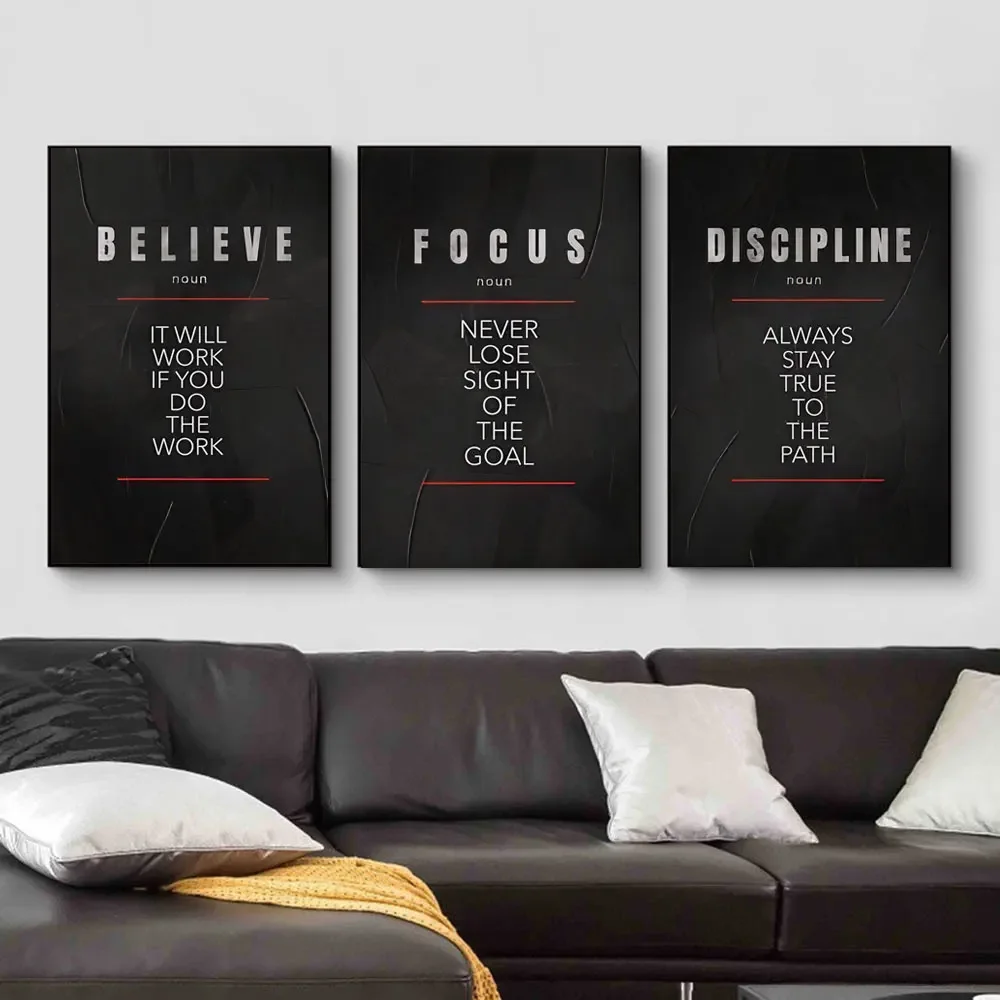 Home Office Room Inspiration - Pôster com a definição de disciplina