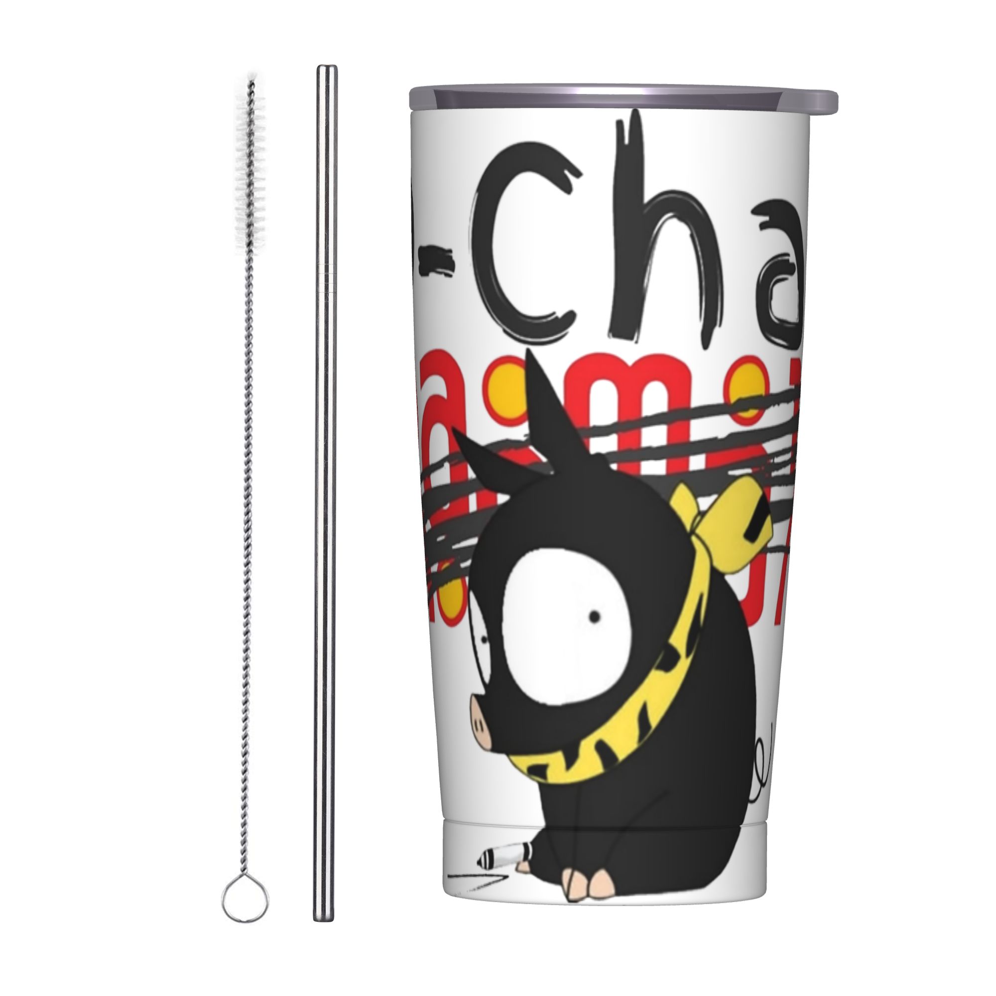 Home Office Logo - Copo Térmico P-Chan Ranma com Canudos,