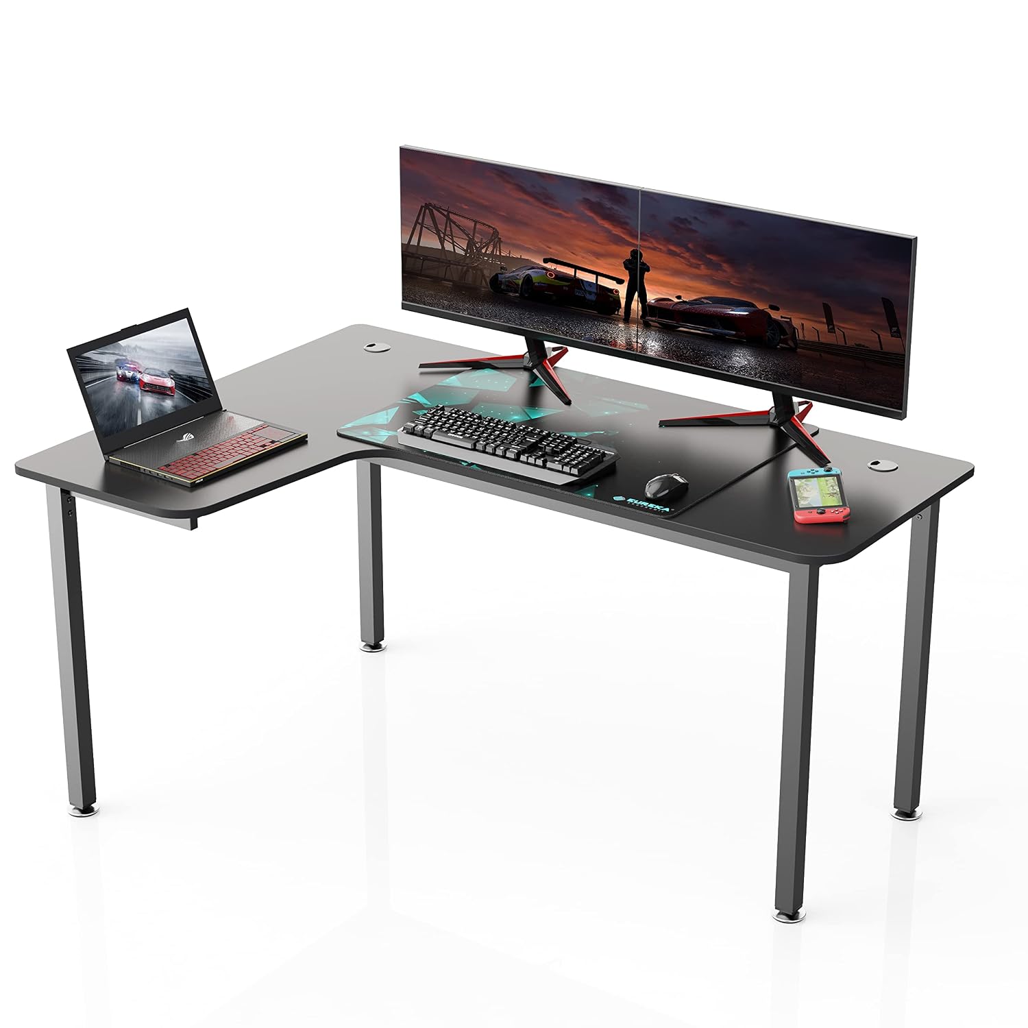 Mesa de canto em L preta de 60 - Home Office Work Table avaliação e preço