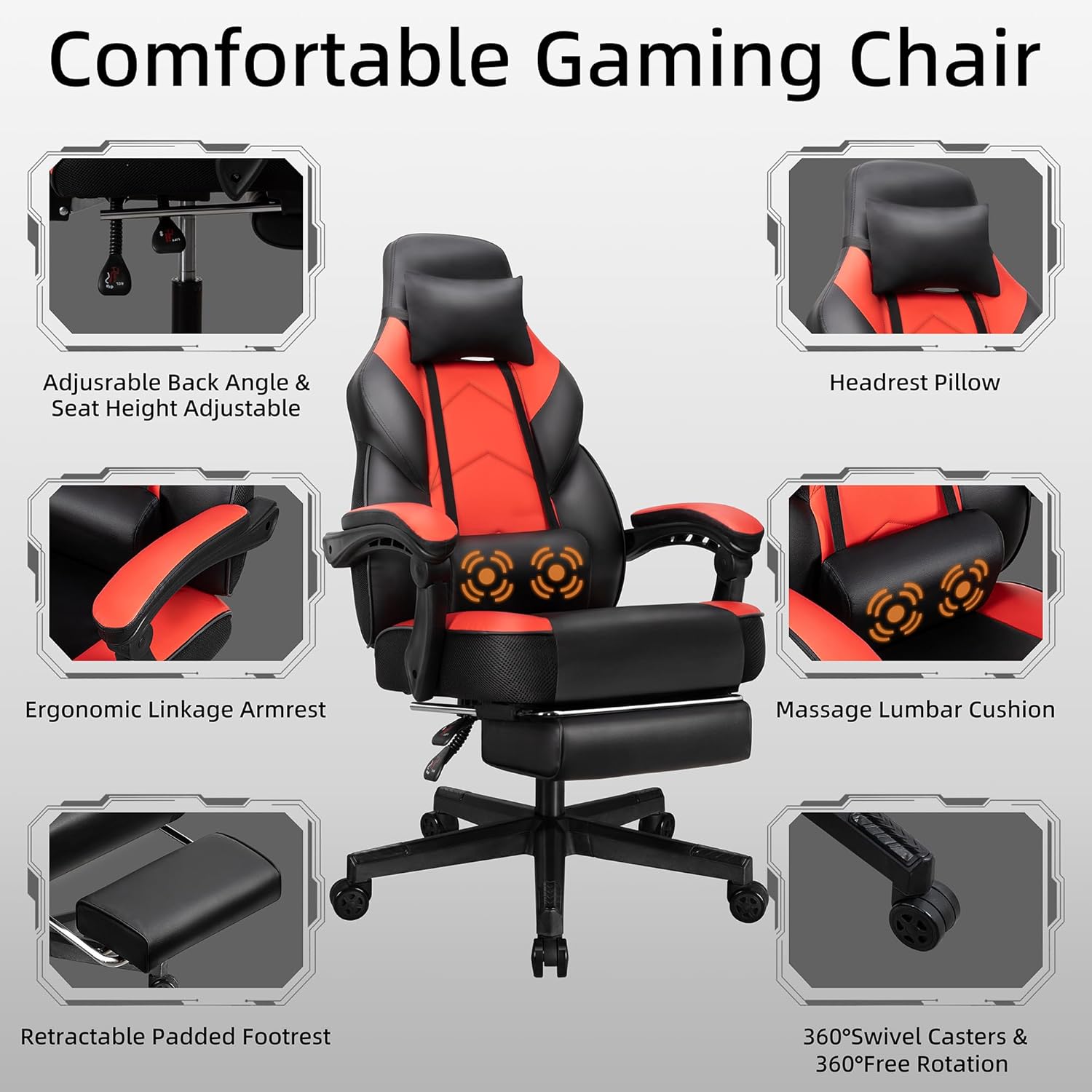 Cadeira Gamer com Apoio para o - Ergonomic Office Chair avaliação e preço