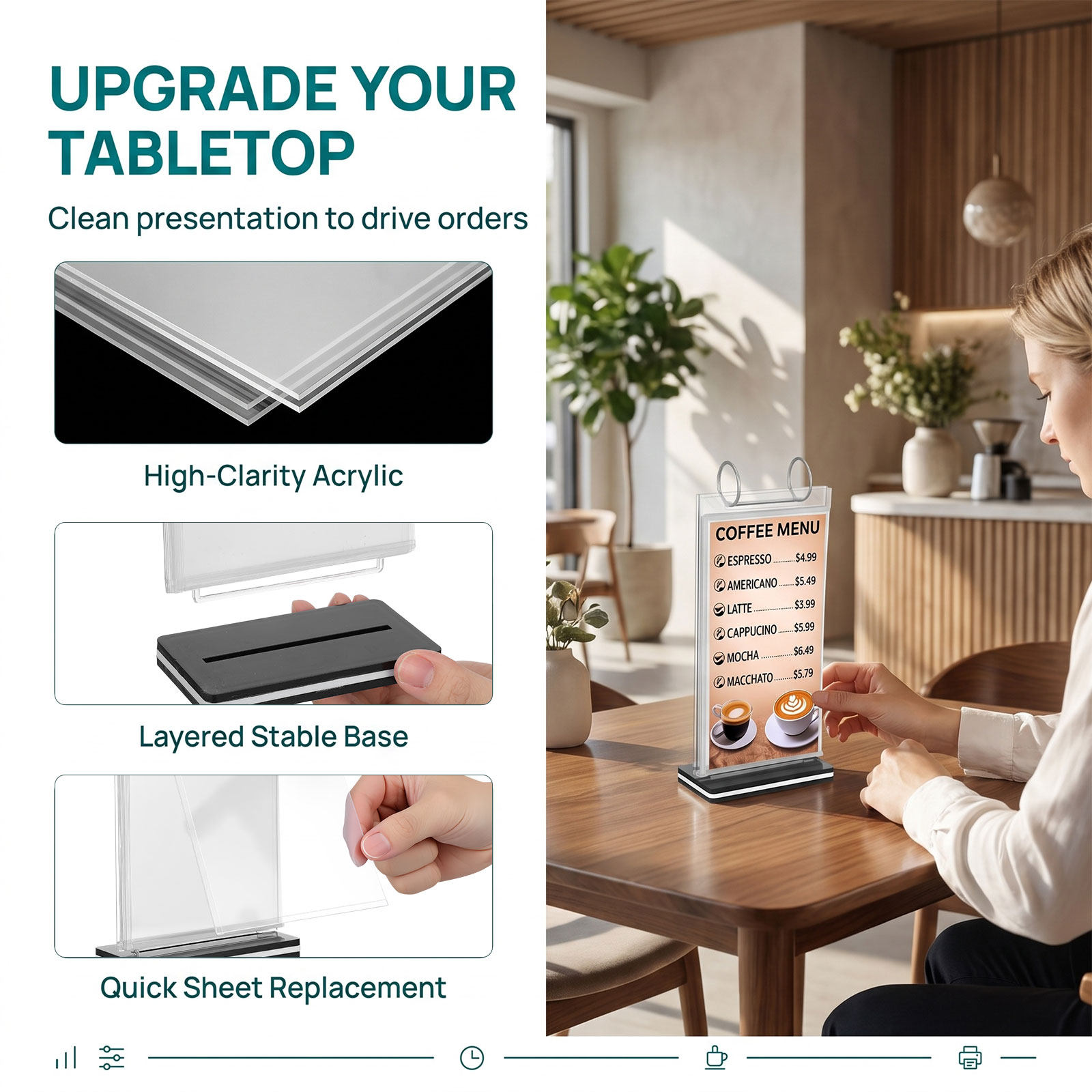 2 Suportes de Menu com Display - Document Holder Stand avaliação e preço